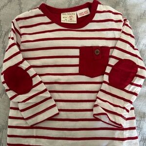Zara Kids Red Striped Long Sleeve Shirt